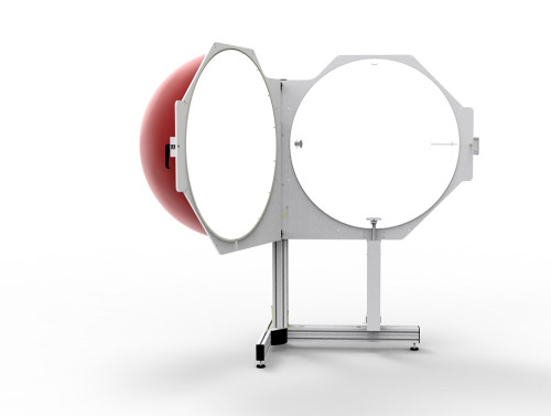 Open-able ISD-100HF-V06 integrating sphere with height-adjustable sample holder and optional sample holder for use of the test lamp from a down position Open-able ISD-100HF-V06 integrating sphere with height-adjustable sample holder and optional sample holder for use of the test lamp from a down position