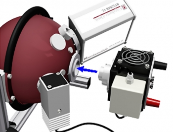 The BN-LHSF-2P-20 calibration standard lamp can be directly mounted on the measurement port of the integrating sphere with an UMPF-1.0-HL port frame. The BN-LHSF-2P-20 calibration standard lamp can be directly mounted on the measurement port of the integrating sphere with an UMPF-1.0-HL port frame.