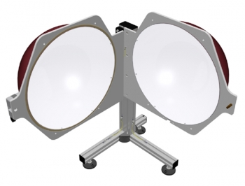 The anterior half of the UMTB-500HF base sphere can be widely opened enabling easy access to the inside of the sphere The anterior half of the UMTB-500HF base sphere can be widely opened enabling easy access to the inside of the sphere