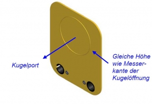 Die Vorderseiten der Portstopfen, Portreduziereinsätze und Kugeloberfläche sind bündig und bieten damit eine nahezu ungestörte Reflexionsfläche. Die Vorderseiten der Portstopfen, Portreduziereinsätze und Kugeloberfläche sind bündig und bieten damit eine nahezu ungestörte Reflexionsfläche.