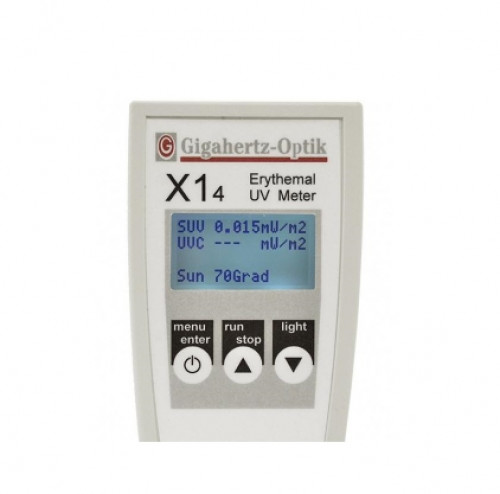 Display of the UV Erythema effective and UVC irradiance with selected correction factor for solar radiation at 70 ° zenith angle Display of the UV Erythema effective and UVC irradiance with selected correction factor for solar radiation at 70 ° zenith angle