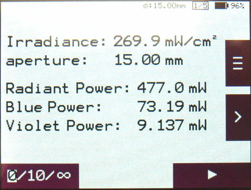 Radiant flux for QA in polymerization
